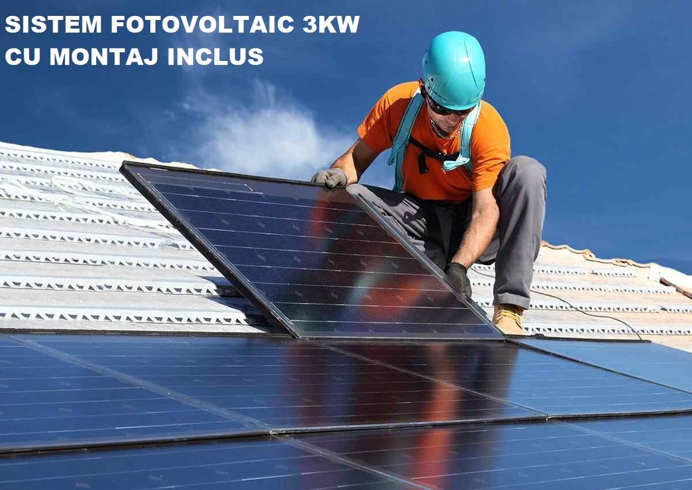 Sistem fotovoltaic Monofazat ON GRID 3KW LONGI 450W + Growatt + Montaj GRATUIT în 2022